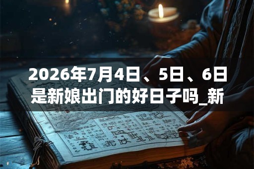 2026年7月4日、5日、6日是新娘出门的好日子吗_新娘出门可以吗 2026年7月4日、5日、6日是新娘出门的好日子吗_新娘出门可以吗