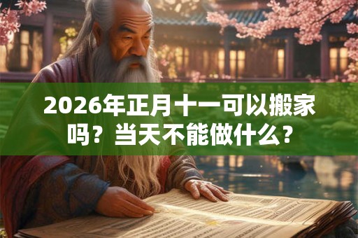 2026年正月十一可以搬家吗?当天不能做什么? 2026年正月十一可以搬家吗?当天不能做什么?