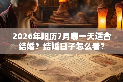 2026年阳历7月哪一天适合结婚?结婚日子怎么看? 2026年阳历7月哪一天适合结婚?结婚日子怎么看?