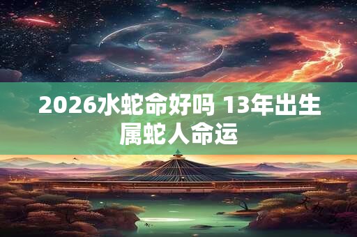 2026水蛇命好吗 13年出生属蛇人命运 2026水蛇命好吗 13年出生属蛇人命运