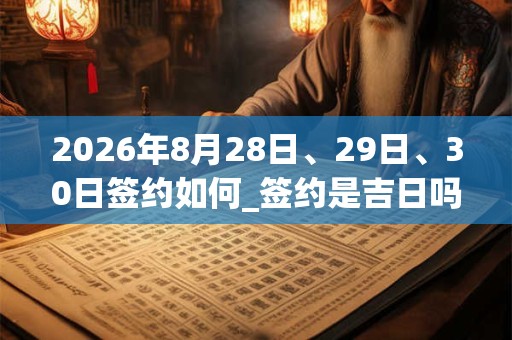 2026年8月28日、29日、30日签约如何_签约是吉日吗