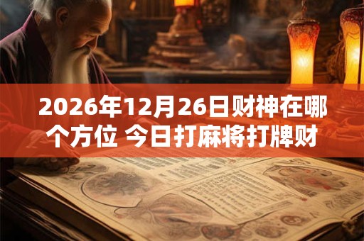 2026年12月26日财神在哪个方位 今日打麻将打牌财运方位！