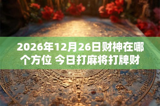 2026年12月26日财神在哪个方位 今日打麻将打牌财运方位！