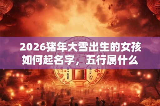 2026猪年大雪出生的女孩如何起名字，五行属什么