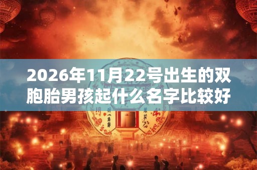 2026年11月22号出生的双胞胎男孩起什么名字比较好,五行属什么 2026年11月22号出生的双胞胎男孩起什么名字比较好,五行属什么