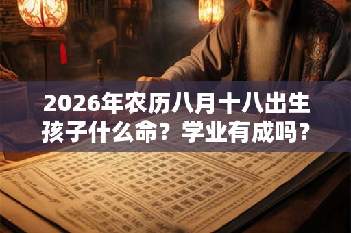 2026年农历八月十八出生孩子什么命?学业有成吗? 2026年农历八月十八出生孩子什么命?学业有成吗?