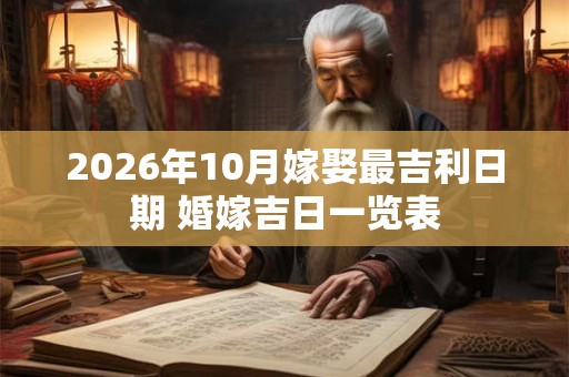 2026年10月嫁娶最吉利日期 婚嫁吉日一览表