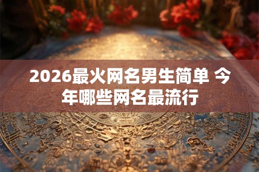 2026最火网名男生简单 今年哪些网名最流行 2026最火网名男生简单 今年哪些网名最流行
