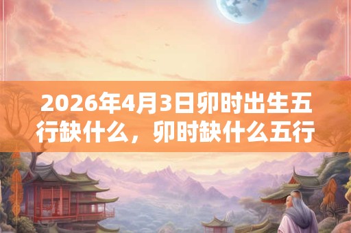 2026年4月3日卯时出生五行缺什么，卯时缺什么五行