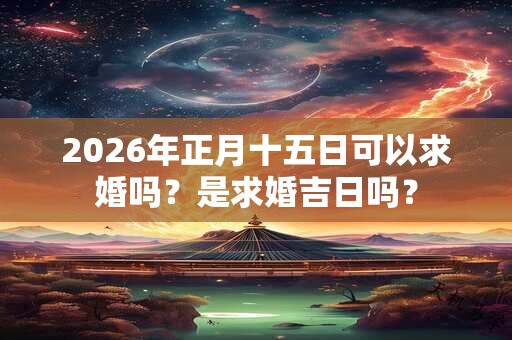 2026年正月十五日可以求婚吗？是求婚吉日吗？