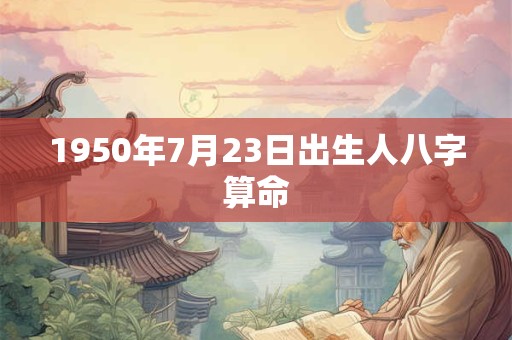 1950年7月23日出生人八字算命 1950年7月23日出生人八字算命