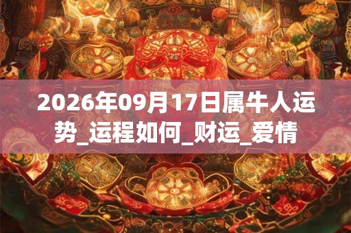 2026年09月17日属牛人运势_运程如何_财运_爱情