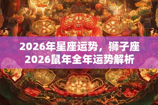 2026年星座运势，狮子座2026鼠年全年运势解析