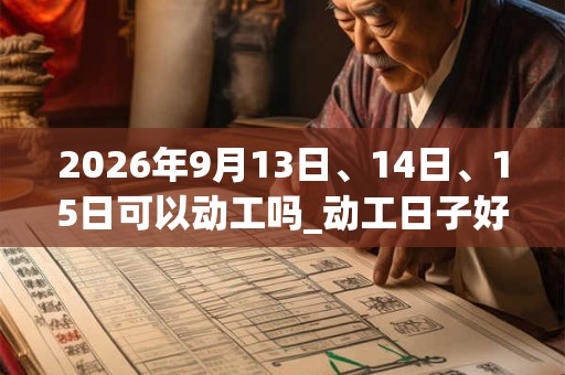 2026年9月13日、14日、15日可以动工吗_动工日子好吗 2026年9月13日、14日、15日可以动工吗_动工日子好吗