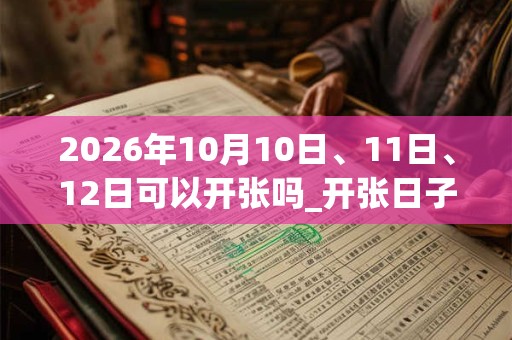 2026年10月10日、11日、12日可以开张吗_开张日子好吗 2026年10月10日、11日、12日可以开张吗_开张日子好吗