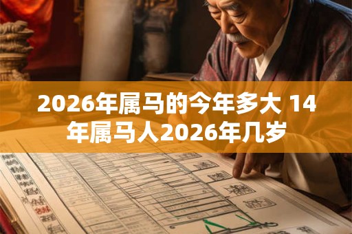 2026年属马的今年多大 14年属马人2026年几岁