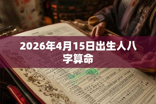 2026年4月15日出生人八字算命