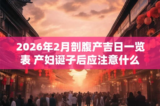 2026年2月剖腹产吉日一览表 产妇诞子后应注意什么 2026年2月剖腹产吉日一览表 产妇诞子后应注意什么
