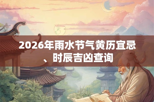 2026年雨水节气黄历宜忌、时辰吉凶查询 2026年雨水节气黄历宜忌、时辰吉凶查询
