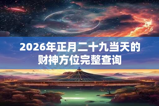 2026年正月二十九当天的财神方位完整查询 2026年正月二十九当天的财神方位完整查询