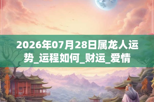 2026年07月28日属龙人运势_运程如何_财运_爱情 2026年07月28日属龙人运势_运程如何_财运_爱情