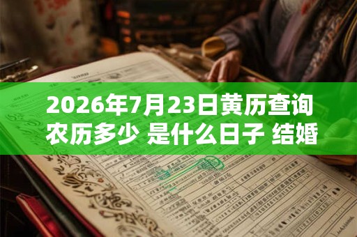 2026年7月23日黄历查询 农历多少 是什么日子 结婚吉时 2026年7月23日黄历查询 农历多少 是什么日子 结婚吉时