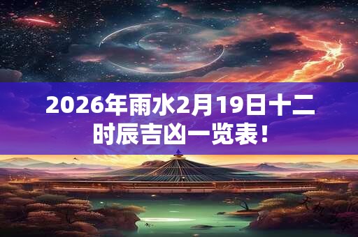 2026年雨水2月19日十二时辰吉凶一览表！