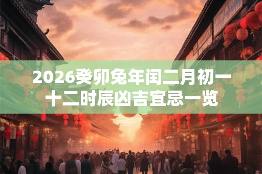 2026癸卯兔年闰二月初一十二时辰凶吉宜忌一览 2026癸卯兔年闰二月初一十二时辰凶吉宜忌一览