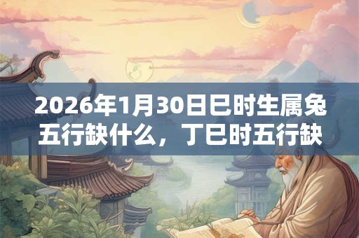 2026年1月30日巳时生属兔五行缺什么，丁巳时五行缺什么