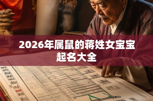 2026年属鼠的蒋姓女宝宝起名大全 2026年属鼠的蒋姓女宝宝起名大全