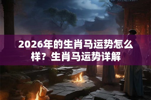 2026年的生肖马运势怎么样?生肖马运势详解 2026年的生肖马运势怎么样?生肖马运势详解