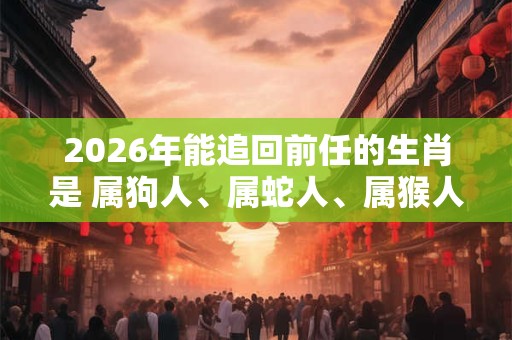 2026年能追回前任的生肖是 属狗人、属蛇人、属猴人 2026年能追回前任的生肖是 属狗人、属蛇人、属猴人