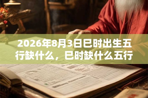 2026年8月3日巳时出生五行缺什么，巳时缺什么五行