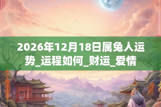 2026年12月18日属兔人运势_运程如何_财运_爱情