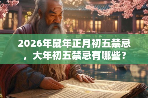 2026年鼠年正月初五禁忌，大年初五禁忌有哪些？
