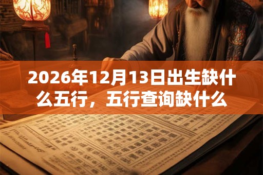 2026年12月13日出生缺什么五行，五行查询缺什么