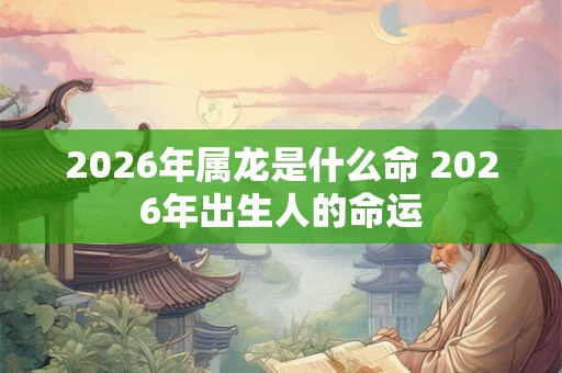 2026年属龙是什么命 2026年出生人的命运