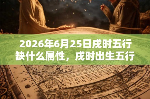 2026年6月25日戌时五行缺什么属性，戌时出生五行缺什么