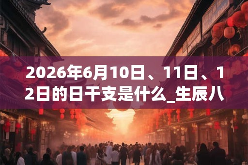 2026年6月10日、11日、12日的日干支是什么_生辰八字 2026年6月10日、11日、12日的日干支是什么_生辰八字