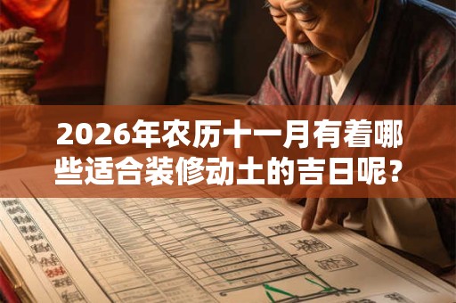 2026年农历十一月有着哪些适合装修动土的吉日呢？