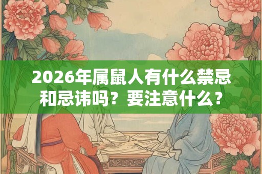 2026年属鼠人有什么禁忌和忌讳吗？要注意什么？