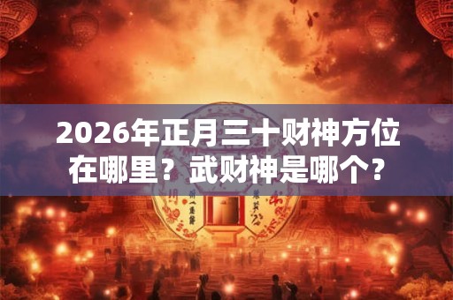 2026年正月三十财神方位在哪里?武财神是哪个? 2026年正月三十财神方位在哪里?武财神是哪个?