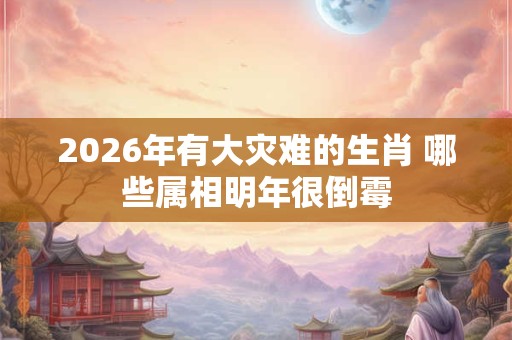 2026年有大灾难的生肖 哪些属相明年很倒霉 2026年有大灾难的生肖 哪些属相明年很倒霉