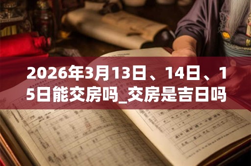 2026年3月13日、14日、15日能交房吗_交房是吉日吗 2026年3月13日、14日、15日能交房吗_交房是吉日吗