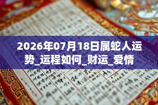 2026年07月18日属蛇人运势_运程如何_财运_爱情 2026年07月18日属蛇人运势_运程如何_财运_爱情