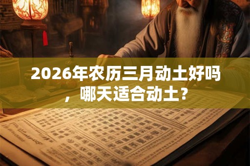 2026年农历三月动土好吗，哪天适合动土？