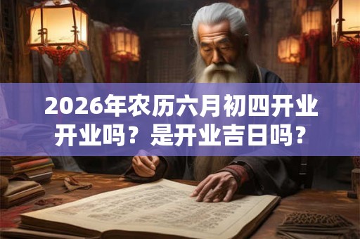 2026年农历六月初四开业开业吗？是开业吉日吗？