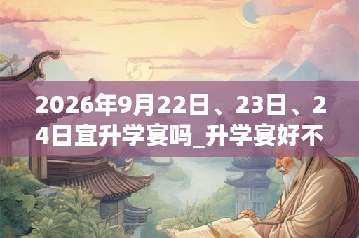 2026年9月22日、23日、24日宜升学宴吗_升学宴好不好