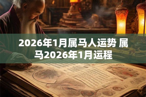2026年1月属马人运势 属马2026年1月运程