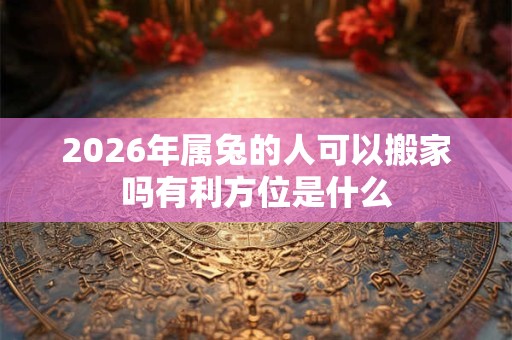 2026年属兔的人可以搬家吗有利方位是什么 2026年属兔的人可以搬家吗有利方位是什么